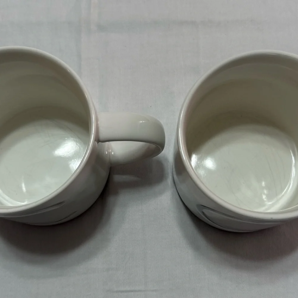 Williams Sonoma White Monogram Mugs